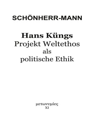 cover image of Hans Küngs Projekt Weltethos als politische Ethik